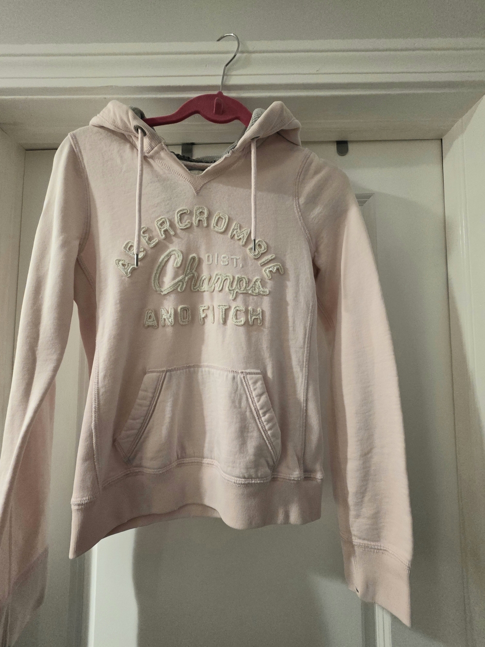 Abercrombie & Fitch Dist. Champs Pink And White Hoodie